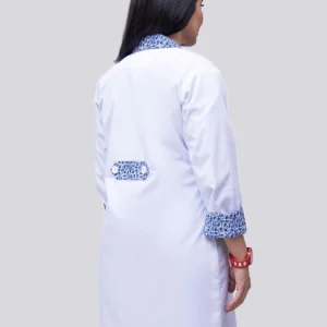 Alternative view of Blue Paisley- Siuting whitecoat
